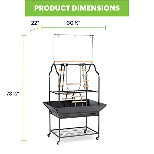 Prevue Pet Products Parrot Play Stand with Wheels - Black - size: Large