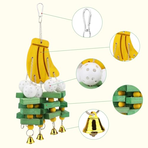GPY Parrot Toys for Macaw, Interactive Bird Toys for Parrots Large Bird - color: Big banana