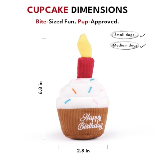 CHEWFFON Dog Birthday Cake Toy, Interactive Snuffle Puzzle Toy - style: Birthday Cupcake
