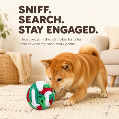 Multi-Color Snuffle Ball for Dogs, Nature-Themed Camouflage Slow Feeder Toy, Dirt-Hiding Design for Indoor/Outdoor Mental Enrichment, Puzzle Game for All Breed Sizes,Machine Washable - color: White & Green, size: Medium