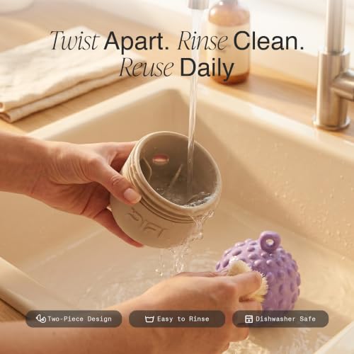 PiFi Silicone Dog Treat Dispenser & Puzzle Feeder for Medium Dogs, 5x3.8 in - color: Lavender & Soft Grey