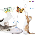 Pet Prime Self Moving Cat Toy for Indoor Cats, Electronic Cat Butterfly Interactive Automatic Rechargeable Toy for Kitten Chasing with LED Light