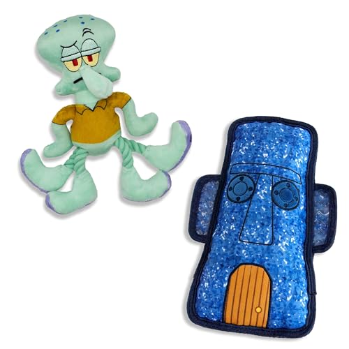 SpongeBob SquarePants, Squeaky Plush Dog Toys, Squidward & Tiki, 2-Pack - style: Squidward and Tiki