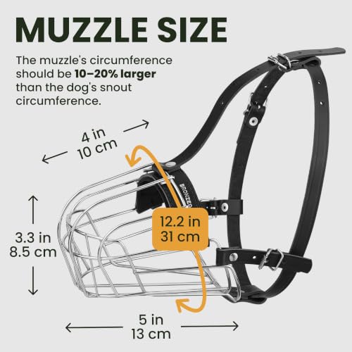 BRONZEDOG Stainless Steel Wire Basket Dog Muzzle for Husky - size: Husky