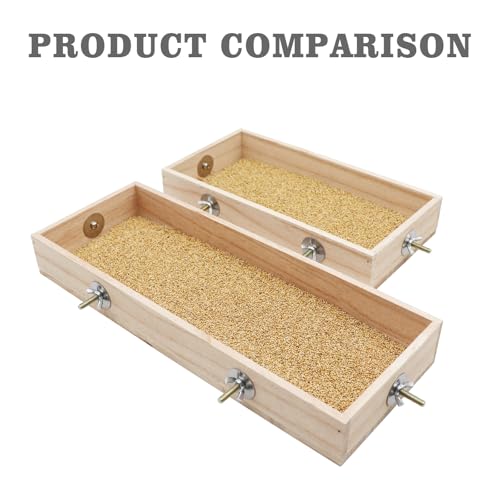 Bird Cage Accessories, Wooden Food Dish for Small to Medium Birds, Bird Feeder for Cage, Food Bowl for Budgie, Cockatiel, Lovebird, Conure, Parakeet, Canary, Kakariki - size: 30cm×15cm