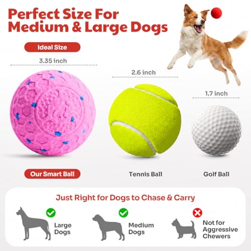 Interactive Dog Ball for Medium & Large Dogs, Automatic Moving Dog Toy with Motion Activation, USB Rechargeable Self Rolling Ball for Boredom Relief, Indoor Exercise & Independent Play