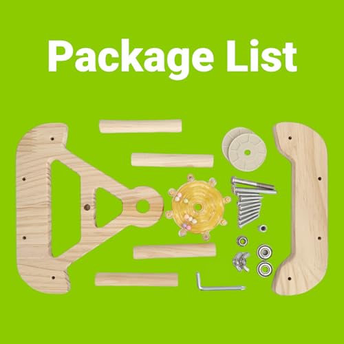 Bird Perch Toys, Wooden Bird Swing with Spinner Rattle, Cage Accessories for Budgies, Cockatiels, Lovebirds, Quaker, Parakeet, Small to Medium Birds