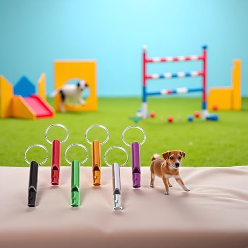 6 Pcs Ultrasonic Dog Training Whistles Metal Dog Training Whistles for Small Large Pet Dog Whistles Dog Flute Dog Whistles that Makes Dogs Come to You that Makes Dogs Stop Barking