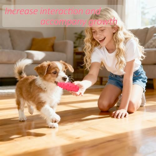 2 Pack Dog Pool Toys, Water Floating Toys for Puppies, Soft Foaming Rubber Toys for Small Medium Breed Dogs, Pink
