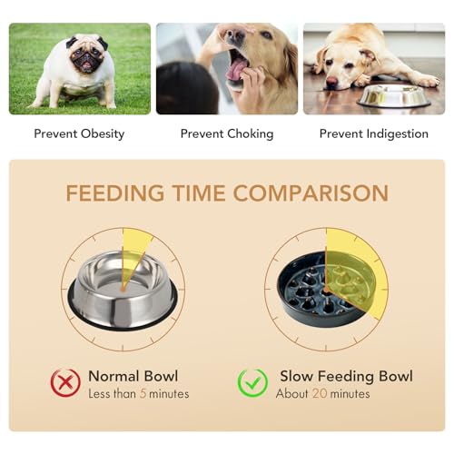 Havniva Raised Slow Feeder Dog Bowls, Elevated Dog Bowls Slow Feeder Set - color: 2 x Starry Sky + Stand - C, size: L- 8.2inch / 1.6 Cups