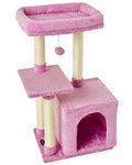 Cute Cat Tree Kitten Cat Tower Condo Cat Furniture Sisal Scratching Posts P - color: Pink