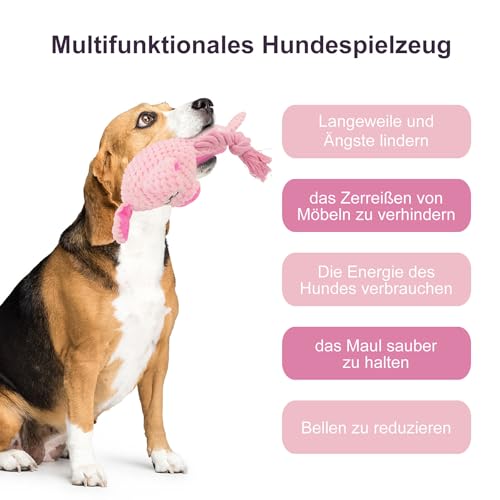 Dog Toys, Dog Squeaker Toys with Crinkle Paper (Pink Pig) - color: Pink Pig