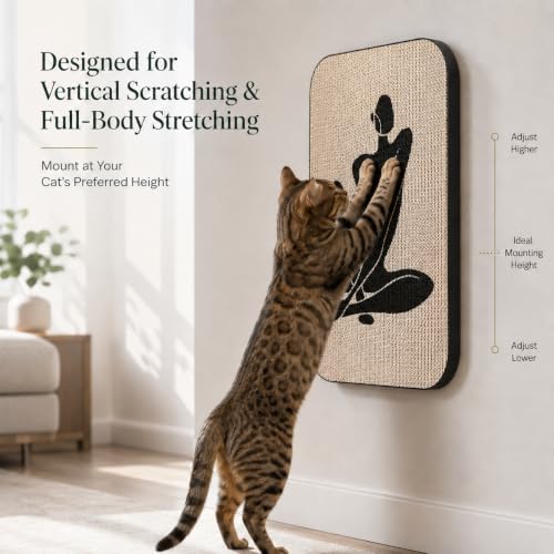 Cat Wall Scratcher, Art Cat Scratching Board for Indoor Cats - color: Silent Elegance