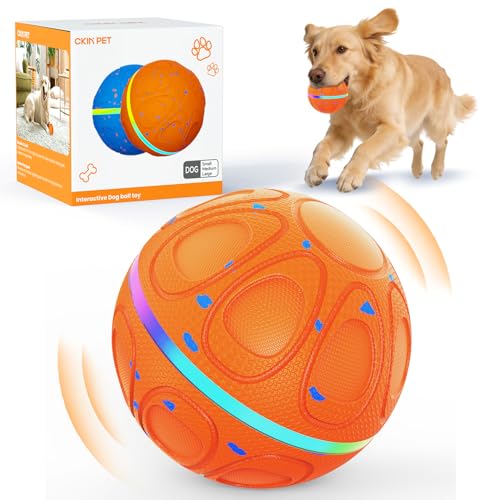 Interactive Dog Toys Ball – Automatic 3-Modes Active Rolling Balls (Orange) - color: Orange