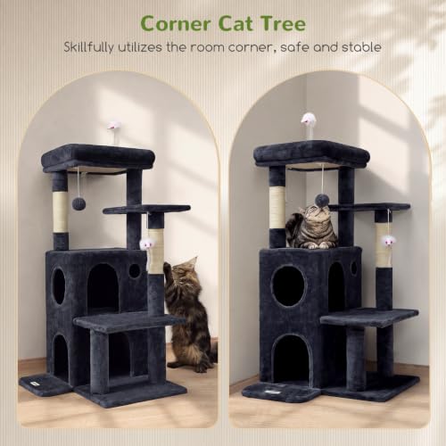 Globlazer Cat Tree Tower for Indoor Cats Large Adult, FC50, Dark Grey - color: Dark Grey, size: XL
