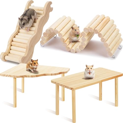 Breezehug 4 Pcs Hamster Cage Accessories Hamster Platform Toy, Climber - style: Climber