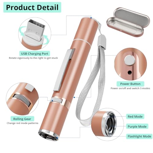 TBTeek Cat Toy, with Metal Case, 2 Pieces, 7 Adjustable Pattern(Rose Gold) - color: Rose gold
