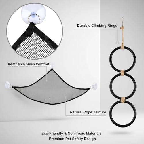 Snake Climbing Rings with 2 Hammock, Snake Climbing Toys Snake Enrichment