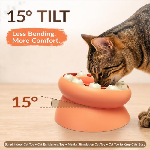 KADTC Cat Puzzle Toy Slow Feeder Bowl for Fast Eater, Kitten Enrichment Toy - color: pink