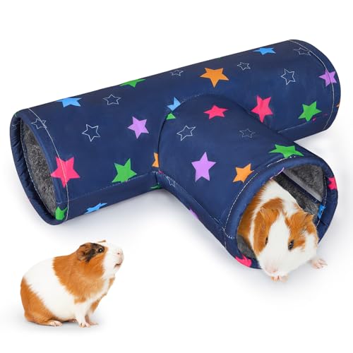 Glittme Washable Guinea Pig Tunnel, 17.7" Soft Plush Hideout for Small Pets