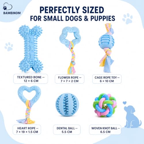 Halloween Puppy Chew Toys, 6 Pack Teething Toys for Small Breed Puppies - color: 6 Pack Blue Chew Toys