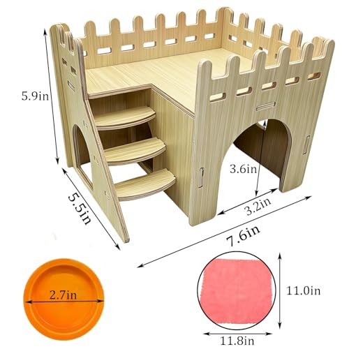 Hamster Hides Wood House Platform Hamster Hideout