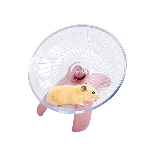 Litewoo Hamster Toys Wheel Exercise Flying Saucer,Silence Run Spinner, for Gerbil Rat Mouse Mice Hamster and Other Small Animal (Light Red) - color: Light Red