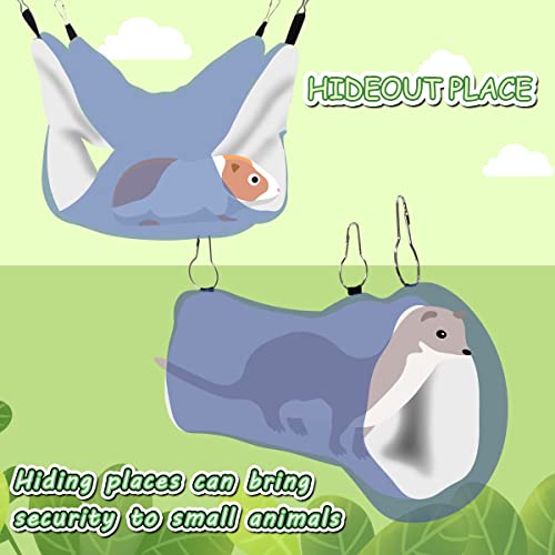 LEFTSTARER Guinea Pig Ferret Rat Hammock Toy Small Animal Cage Accessories Hideout Tunnel & Bunkbed Hammock for Rat Ferret Guinea Pig Hamster Sugar Glider Chinchilla