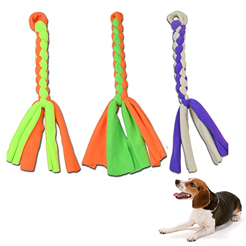 ASOCEA 3 Pack Dog Rope Toys Flirt Pole Replacement for Small Medium Dogs - color: Green+Yellow