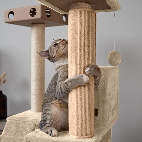 Furhaven Wrap Around Scratching Post Cover for Indoor Cats, Fits Posts Up to 3.5" Diameter, Durable & Less Mess - Tiger Tough Carpet Scratch Mat - Cream, Large (Pack of 3) - color: Scratch Post Cover - Cream, size: Large (Pack of 3)