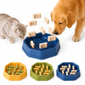 Adjustable Slow Feeder Dog & Cat Bowl, Non-Slip Puzzle Feeding Bowl, Healthy Eating Pet Bowl for Small Medium Dogs Cats (Blue) - color: BLUE