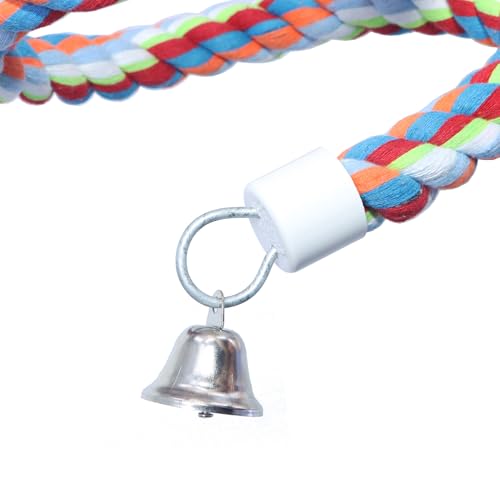 Kintor Bird Rope Bungee Perch,Cotton Chew Toy Swing for Medium Large Parrot - size: 118inch