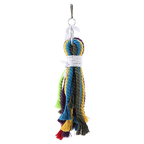 Parrot Rope Toys, Colorful Cotton Rope Shredder Hanging Toy for Cockatiels, Cockatoos, Conure, Lovebird, Macaws, Small Medium Large Birds