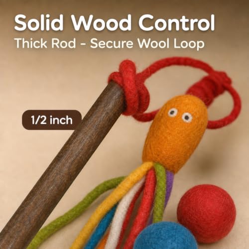 Wool Cat Toy - Felted Wool Rainbow Squid