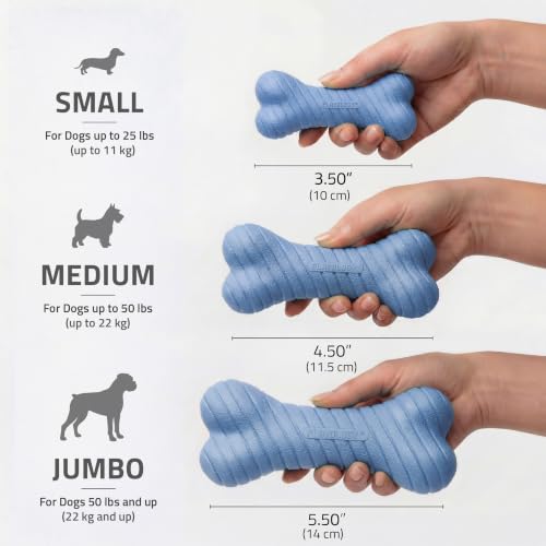 Playology Dual Layer Bone Dog Chew Toy - Medium, Blueberry Scent - size: Medium, style: Blueberry