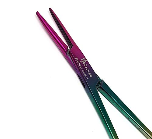 Dog Pet Ear/Nose Hair Puller Grooming Hemostat Locking Forceps Pliers, 5.5" (14cm), Straight (Lava) - color: Lava