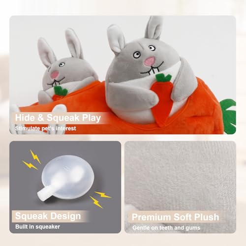 IFOYO Hide and Seek Dog Puzzle Toys, Plush Interactive Puppy Toys for Small, Medium Dogs, Easter Puppy Essentials - style: Rabbit