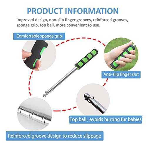 2pcs Retractable Cat Wand Toys,Cat Fishing Rod with 11pcs Cat Feather Toys Refills,Cat Toys Wand for Indoor Or Outdoor Cats.