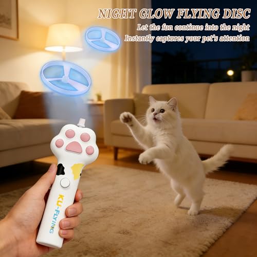 Cat Toy Disc,Interactive Cat Fetch Toy Flying Discs for Pet with 40 Discs - color: 40pc