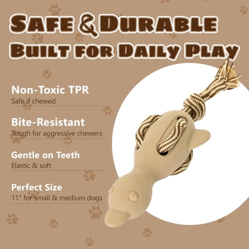 Squeaky Duck Dog Toy – Chew & Tug Rope for Small Breeds