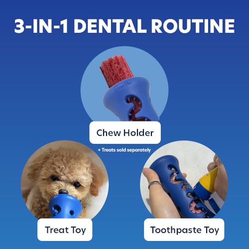 SuperPaw Dog Dental Chew Holder - Healthy Toy for Boredom Relief and Oral Care (60+ Min Extended Chew Time) - Small, 1 Pack - size: Small Treat Holder
