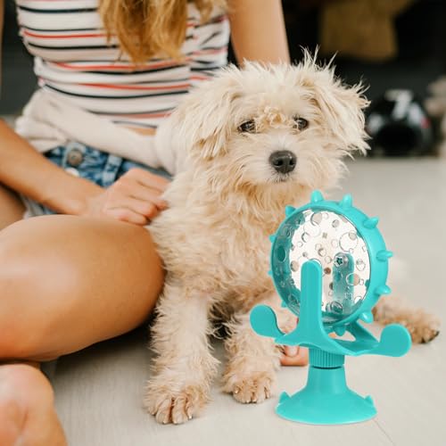 iplusmile Cat Feeding Toy Rotating Windmill Slow Food Dispenser Interactive Treat Leakage Toy for Indoor Play Iq Training 5.11 X 1.57 X 6.69 in - color: Blue