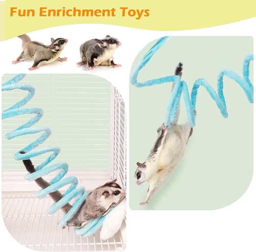 1pc Elastic Sugar Glider Climb Rope, Hanging Cage Toys(Random Color) - color: 1pc random color
