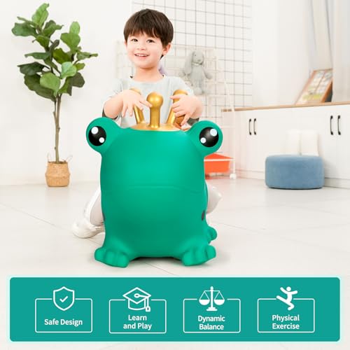 INPANY Bouncy Horse, Frog Hopper Toys for Indoor & Outdoor Fun - color: Green Frog