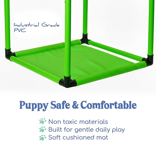 Race&Herd 19.5" Puppy Play Gym — Small Dog Jungle Activity Mat (Lime) - color: Lime