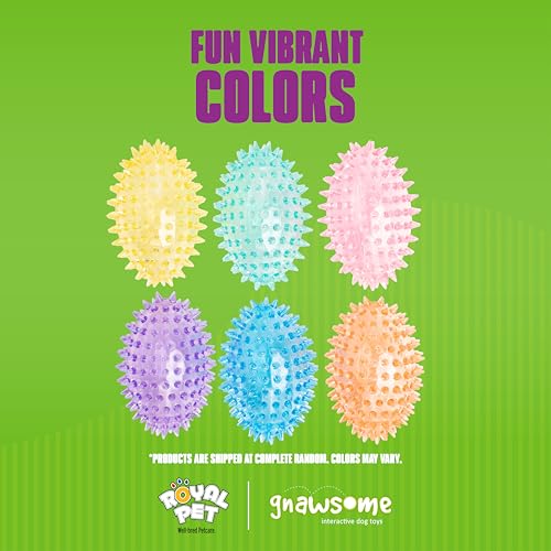 Gnawsome™ 3.5” Spiky Squeaker Football Dog Toy - Small, Cleans Teeth and Promotes Good Dental and Gum Health for Your Pet, Colors Will Vary (Pack of 2) - size: 3.5" (Pack of 2)