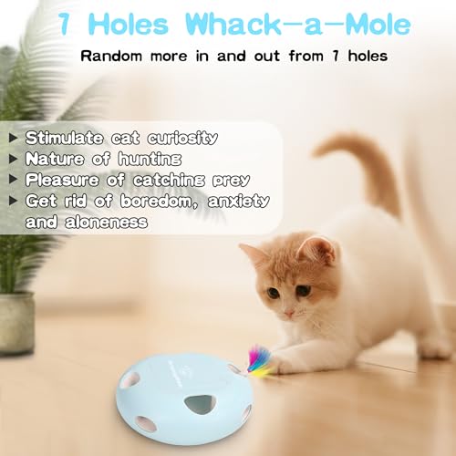 Rechargeable Interactive Cat Toy, Blue - color: Blue