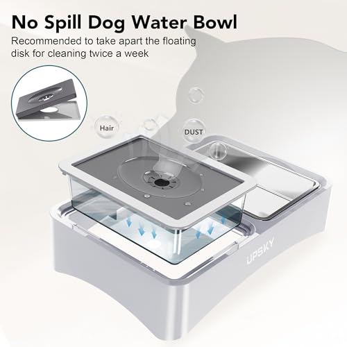 UPSKY 3-in-1 Elevated Dog Bowls Set with 4 Height Adjustable Stand, White - color: E-3-in-1 (White)