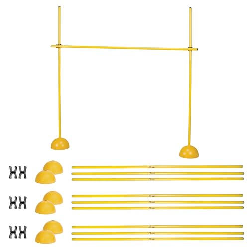 Champion Sports Agility Training Pole & Hurdle Sets – Speed, Footwork & Coordination Drills, Indoor/Outdoor PVC Poles - style: Agility Pole Hurdle Set