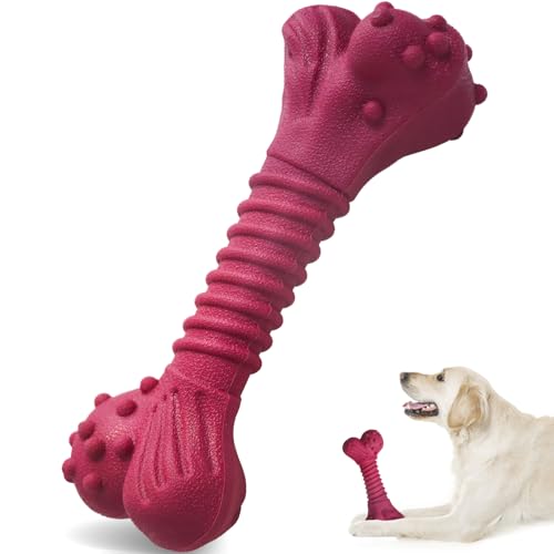 Dog Toys for Aggressive Chewers, Dog Toys for Medium Large Dogs, Natural Rubber Dog Chew Toys with Beef Flavor, Indestructible Chew Toys for Aggressive Chewers (Purple) - color: purple